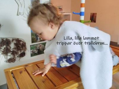 3. Lilla lilla lammet trippar över trollebron....