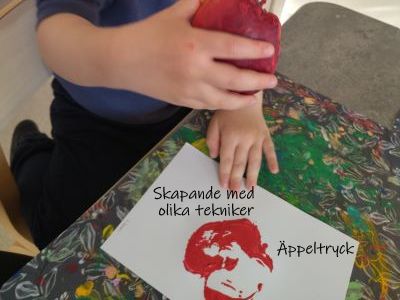 3Skapande med olika tekniker-äppletryck